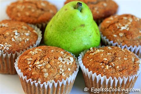tasty-pear-oat-bran-muffins-recipe-eggless-cooking image