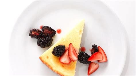 goat-cheese-cake-with-mixed-berries-recipe-bon-apptit image
