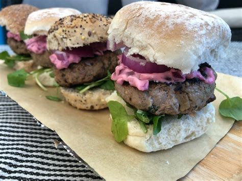 easy-lamb-slider-burgers-with-beetroot-mayo image