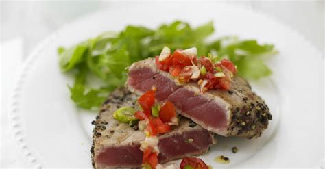 grilled-tuna-steak-with-pepper-relish-recipe-eat image