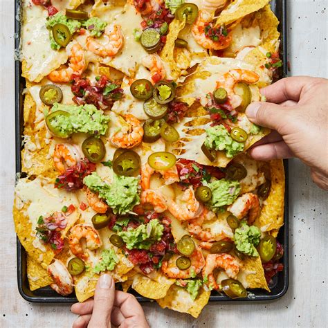 loaded-shrimp-nachos-recipe-rachael-ray image