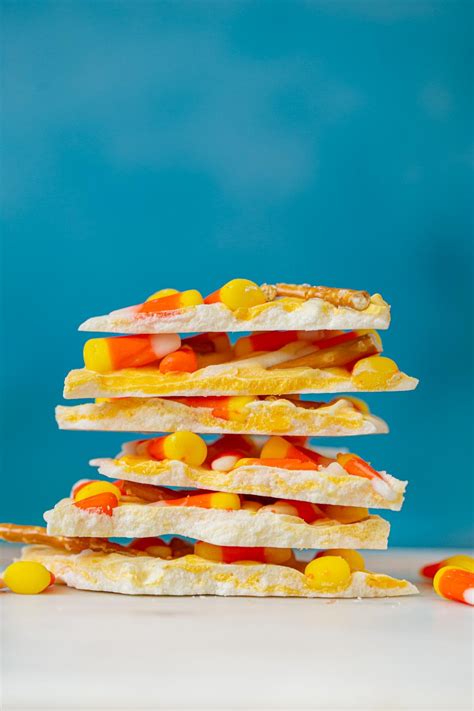 easy-candy-corn-bark-recipe-leftover-candy-dinner image