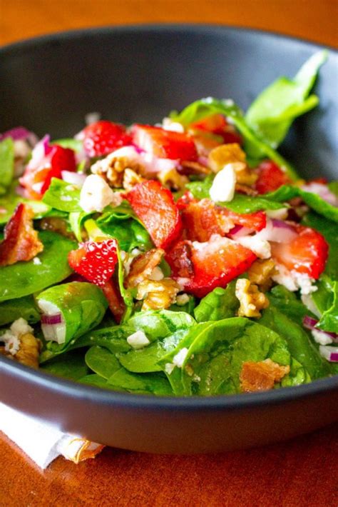 spinach-strawberry-salad-with-walnuts-and-feta-cheese image