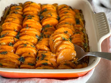 sweet-potato-gratin-with-sage-butter-and-thyme image