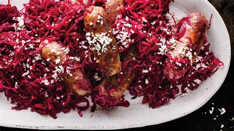 bratwurst-and-red-cabbage-recipe-bon-apptit image