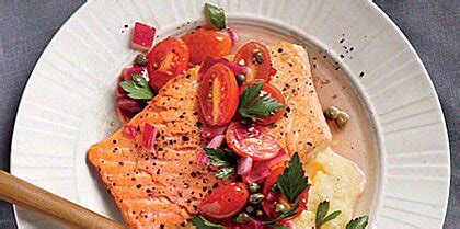 salmon-with-polenta-and-warm-tomato-vinaigrette image