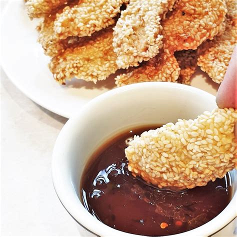 sesame-chicken-strips-with-spicy-lime-dipping-sauce image