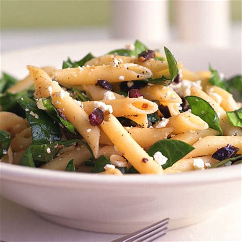 penne-with-spinach-feta-and-olives-recipe-myrecipes image