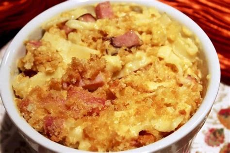 mac-and-cheese-ham-casserole-homemade-food image