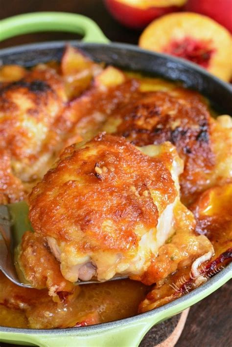 ginger-peach-baked-chicken-thighs image