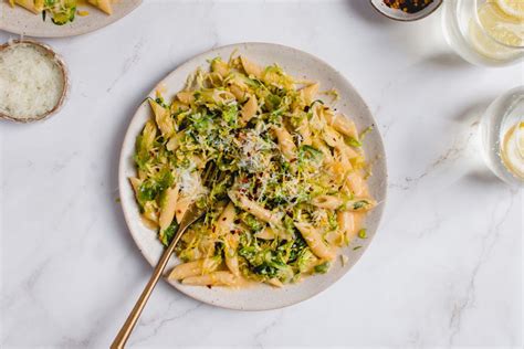 pasta-with-brussels-sprouts-and-pecorino-cheese image
