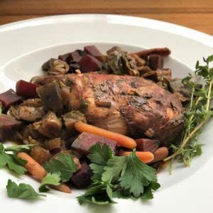 crockpot-marinated-chicken-with-beets-and-brussels image