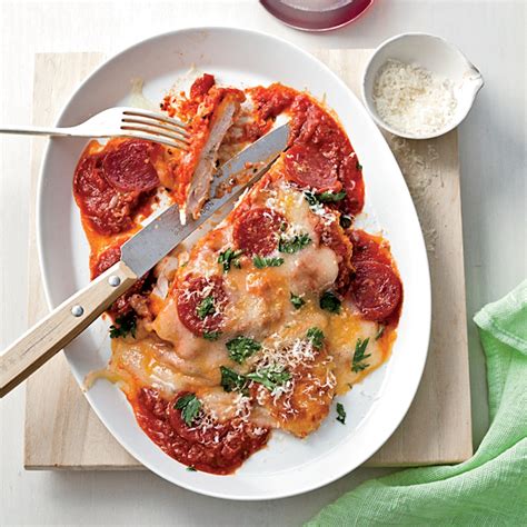 chicken-parmesan-with-pepperoni-recipe-food-wine image