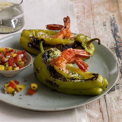 shrimp-stuffed-peppers-recipe-deborah-schneider image