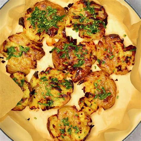 super-crispy-smashed-potatoes-with-herbs-alphafoodie image