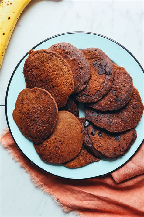 vegan-chocolate-chocolate-chip-pancakes-minimalist image