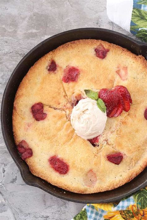 easy-strawberry-cobbler-recipe-skillet-strawberry image