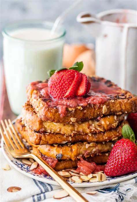 french-toast-with-almond-milk-roasted-strawberry image