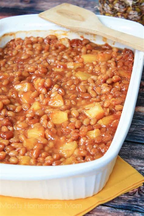 sweet-pineapple-baked-beans-mostly-homemade-mom image