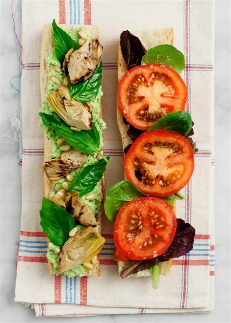 tomato-basil-artichoke-picnic-sandwich-love-and image