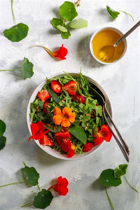 nasturtium-salad-with-strawberries-arugula image