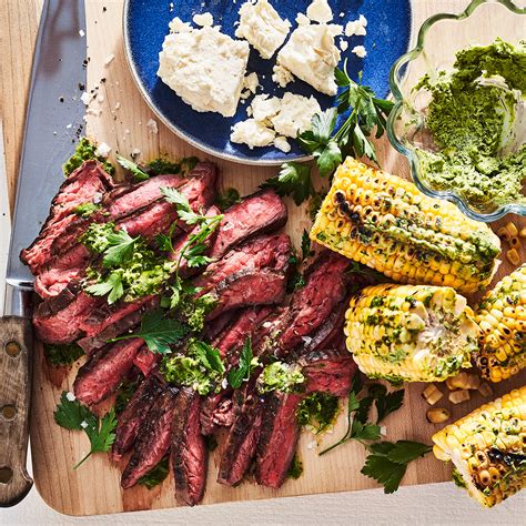 grilled-flank-steak-corn-with-green-goddess-butter image