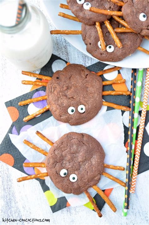 chocolate-spider-cookies-kitchen-concoctions image