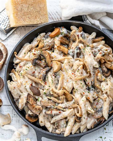 creamy-wild-mushroom-pasta-healthy-fitness-meals image