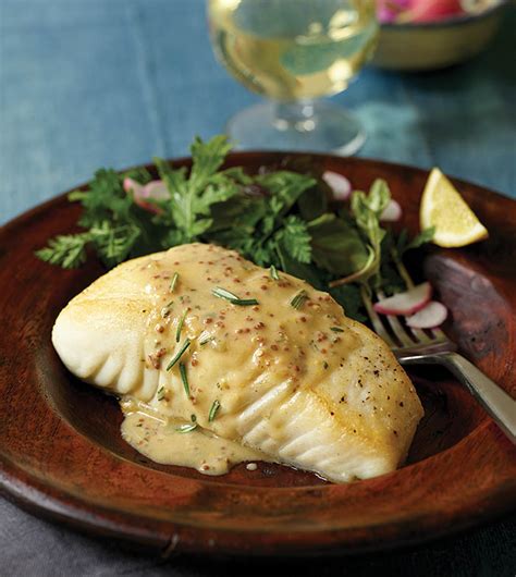 halibut-with-coarse-mustard-and-rosemary-sauce image