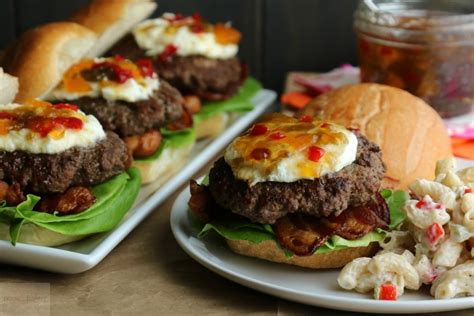 bacon-goat-cheese-burger-with-pepper-jam-pooks image