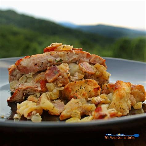pork-chops-with-apple-bacon-stuffing-the-mountain image