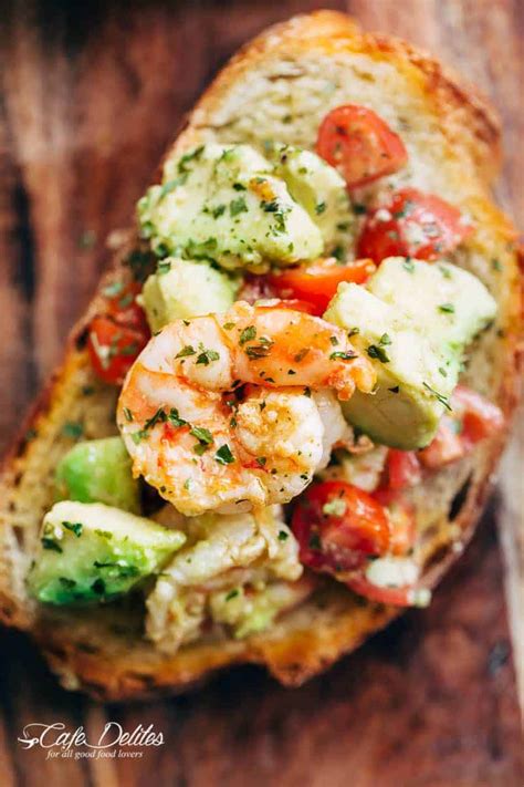 shrimp-avocado-garlic-bread-cafe-delites image