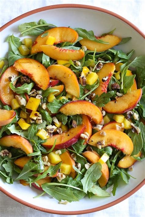peach-arugula-salad-skinnytaste image
