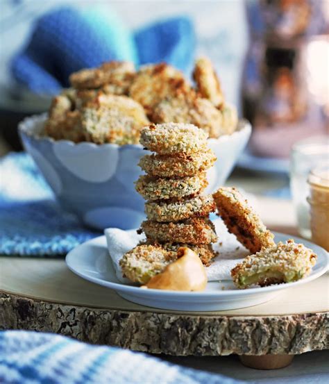 crispy-oven-fried-pickles-with-cheddar-cheese-dip image