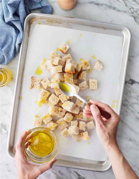 how-to-make-homemade-croutons-recipe-love-and image