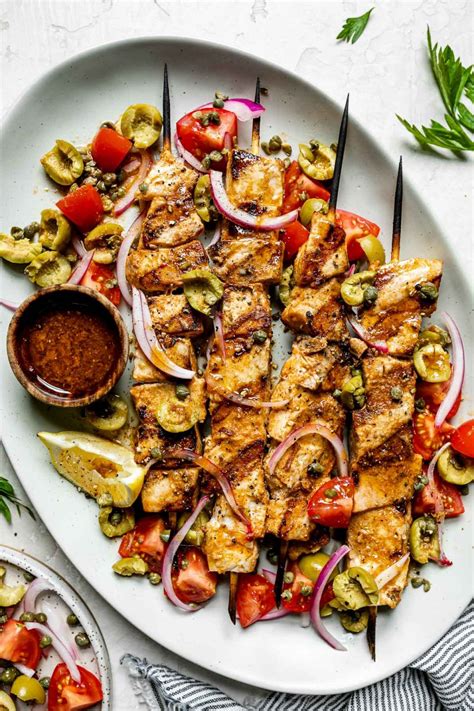 grilled-swordfish-kabobs-with-capers-olives-pickle image