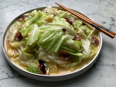 hand-torn-flat-cabbage-with-chinese-sausage-and image
