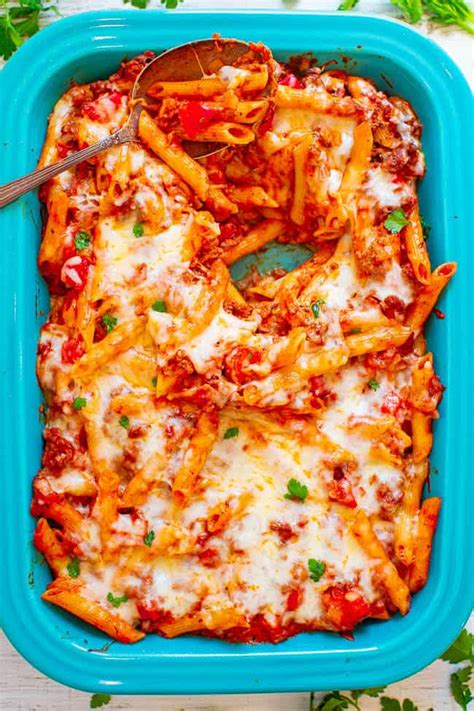cheesy-ground-beef-pasta-casserole-easy-pasta-bake image
