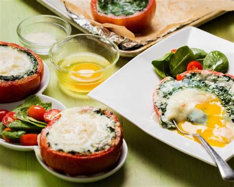 eggs-florentine-in-tomato-cups-ellie-krieger image