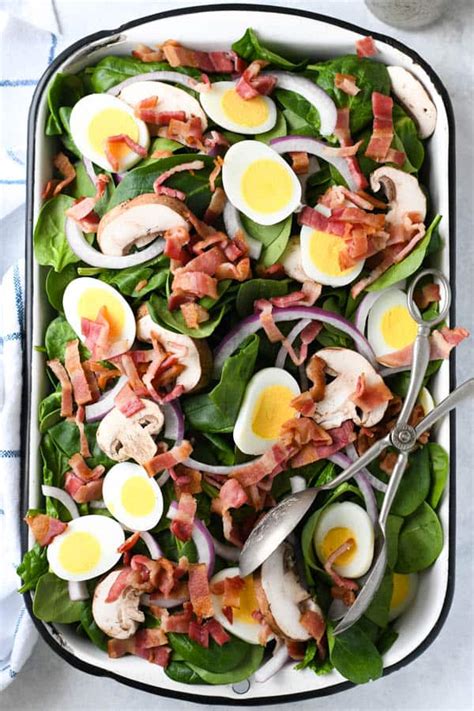 spinach-salad-with-bacon-and-hard-boiled-eggs-the image