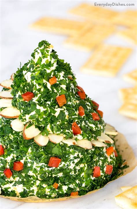 christmas-tree-cheese-ball-recipe-everyday-dishes image