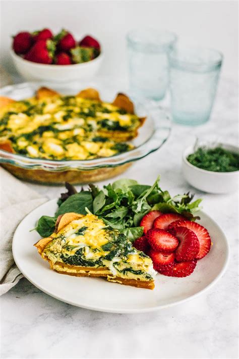 spinach-quiche-with-sweet-potato-crust-nourished image