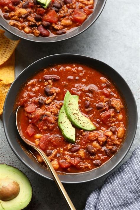 lazy-girl-turkey-chili-high-proteinlow-fat-fit-foodie image