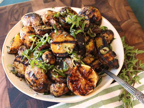 simple-grilled-potato-salad-with-grilled-lemon image