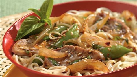 basil-pork-and-asian-noodles-recipe-pillsburycom image