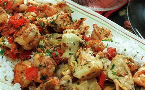 shrimp-with-artichokes-recipe-los-angeles-times image