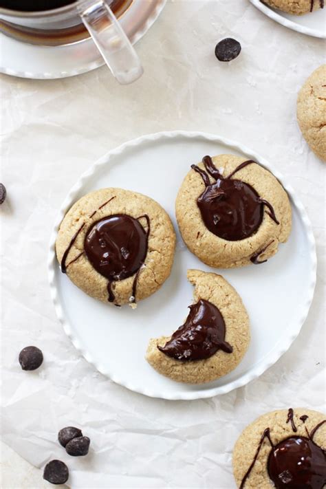 chocolate-peanut-butter-thumbprint-cookies-cook image