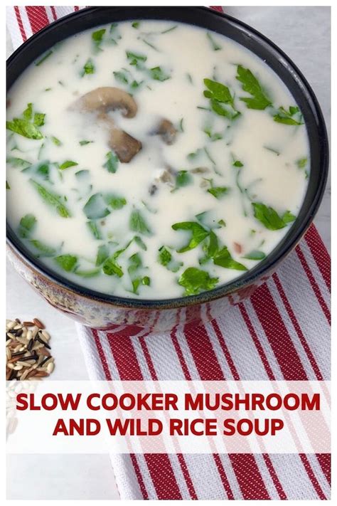 slow-cooker-mushroom-and-wild-rice-soup image