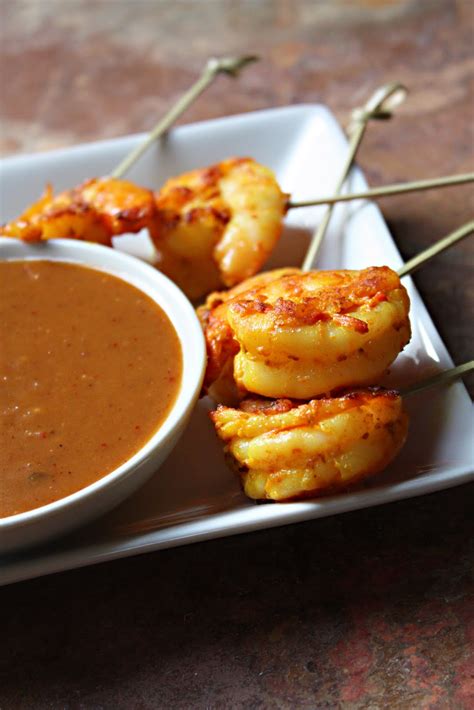 shrimp-satay-with-thai-peanut-sauce-สะเตะกง image