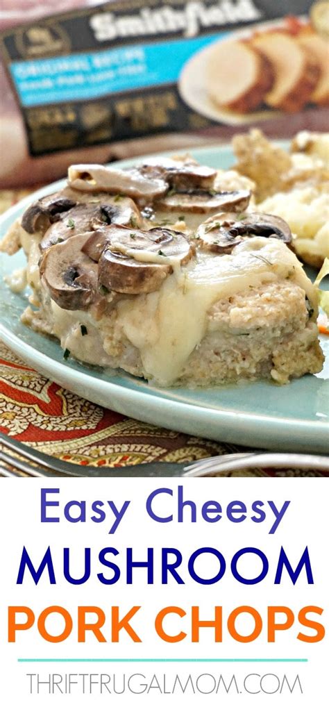 easy-cheesy-mushroom-pork-chops-thrifty-frugal-mom image
